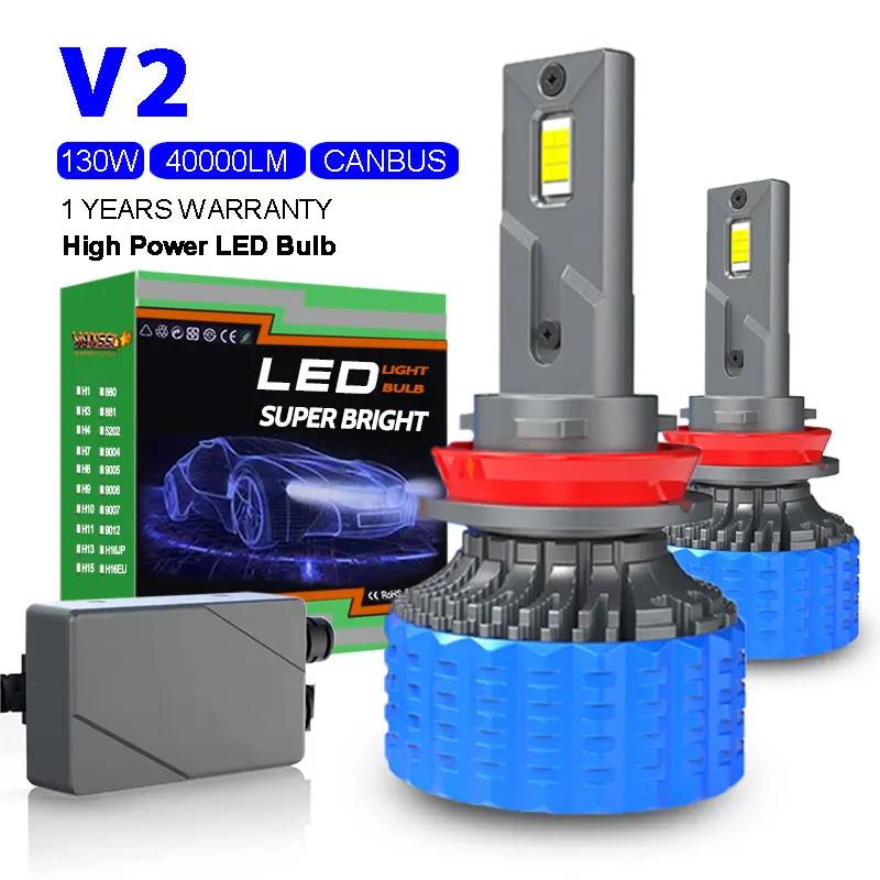 VANSSI LED ĵ ڵ Ʈ ,   Ʃ, V2 130W H4 H7, 40000LM, H11, H1, 9005, HB3, 9006, HB4, H8, H9, H15